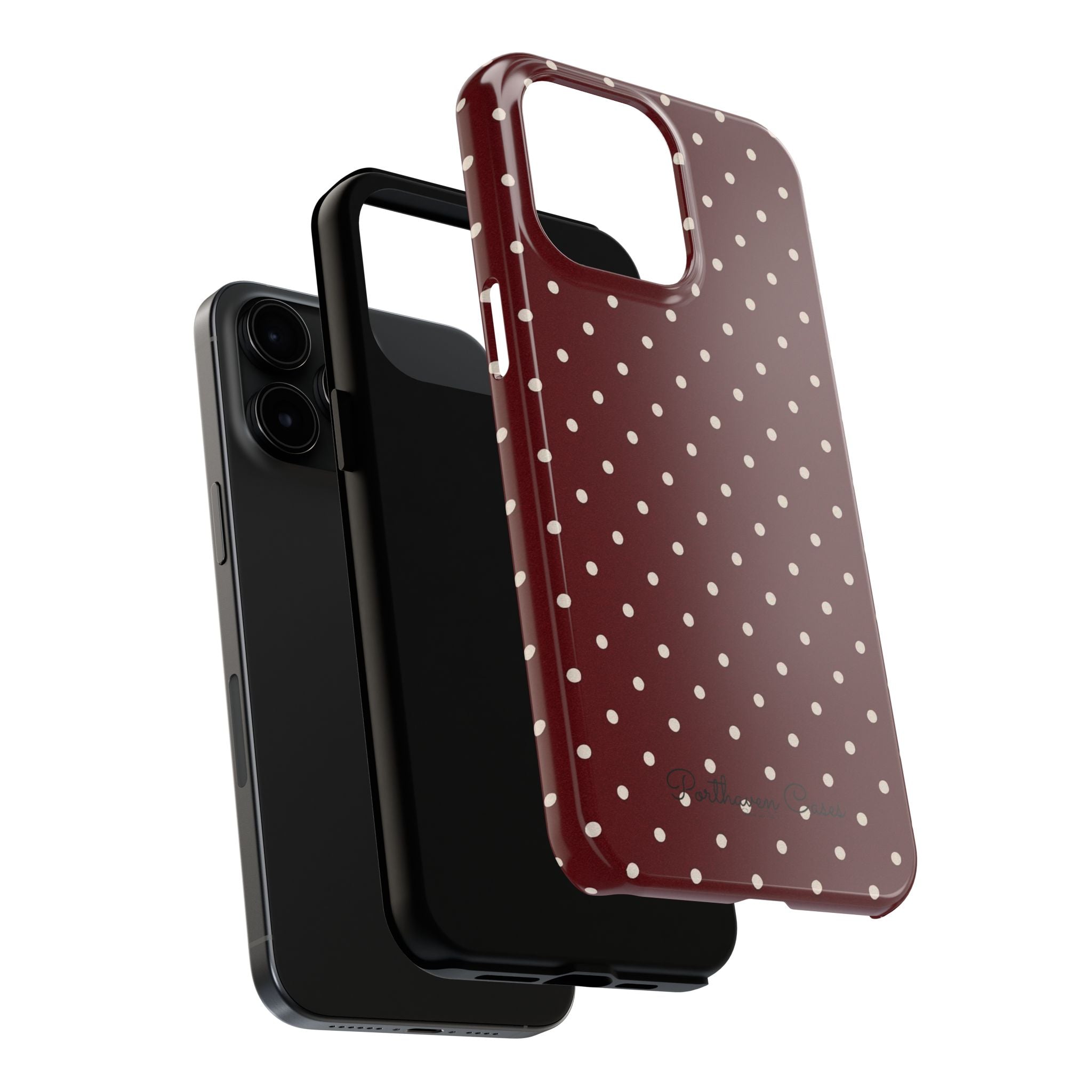 Burgundy Polka Dots