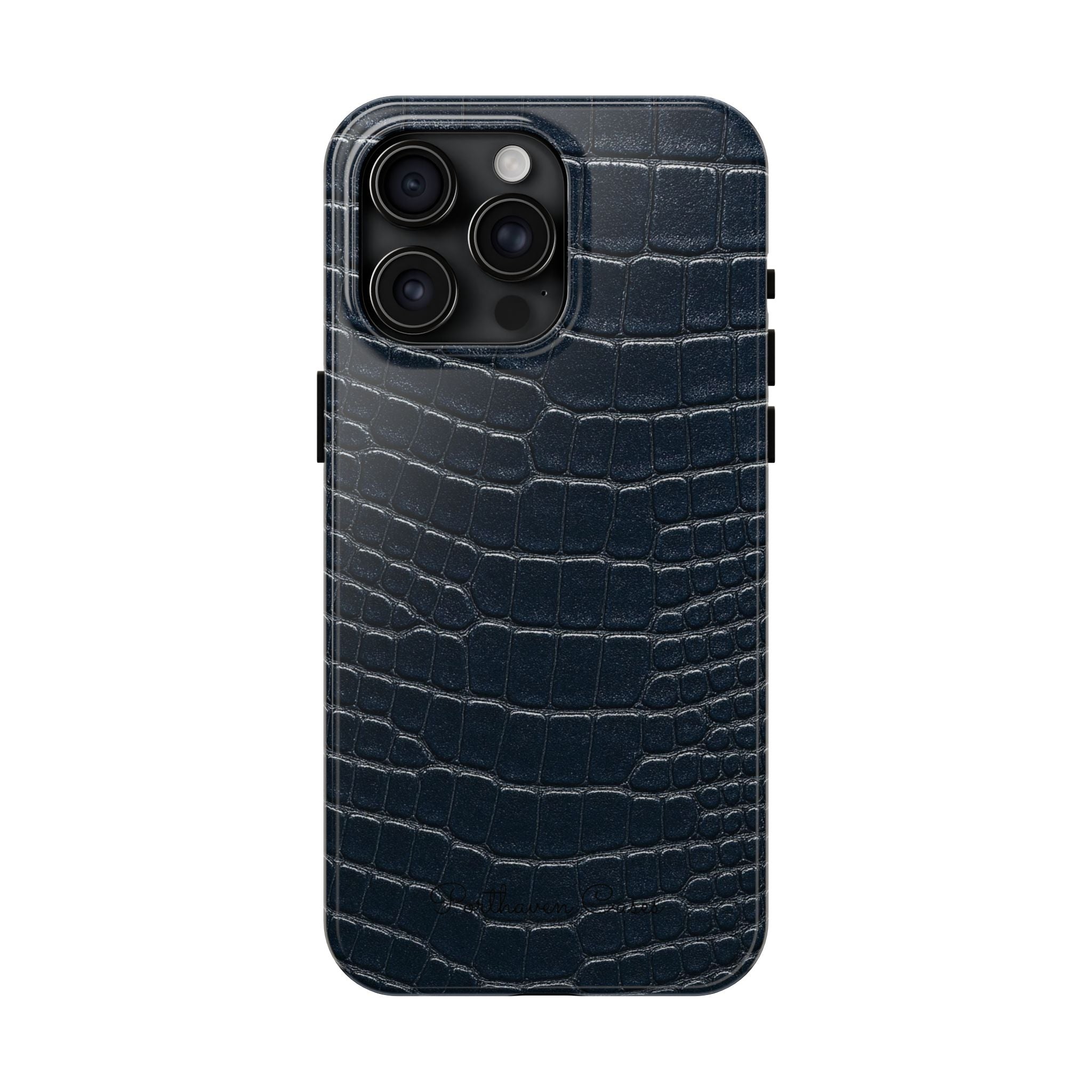 Navy Crocodile Leather