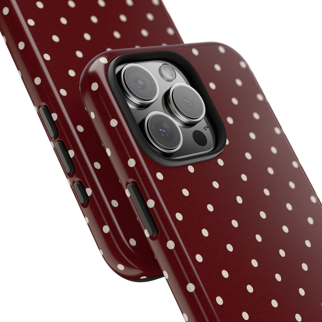 Burgundy Polka Dots