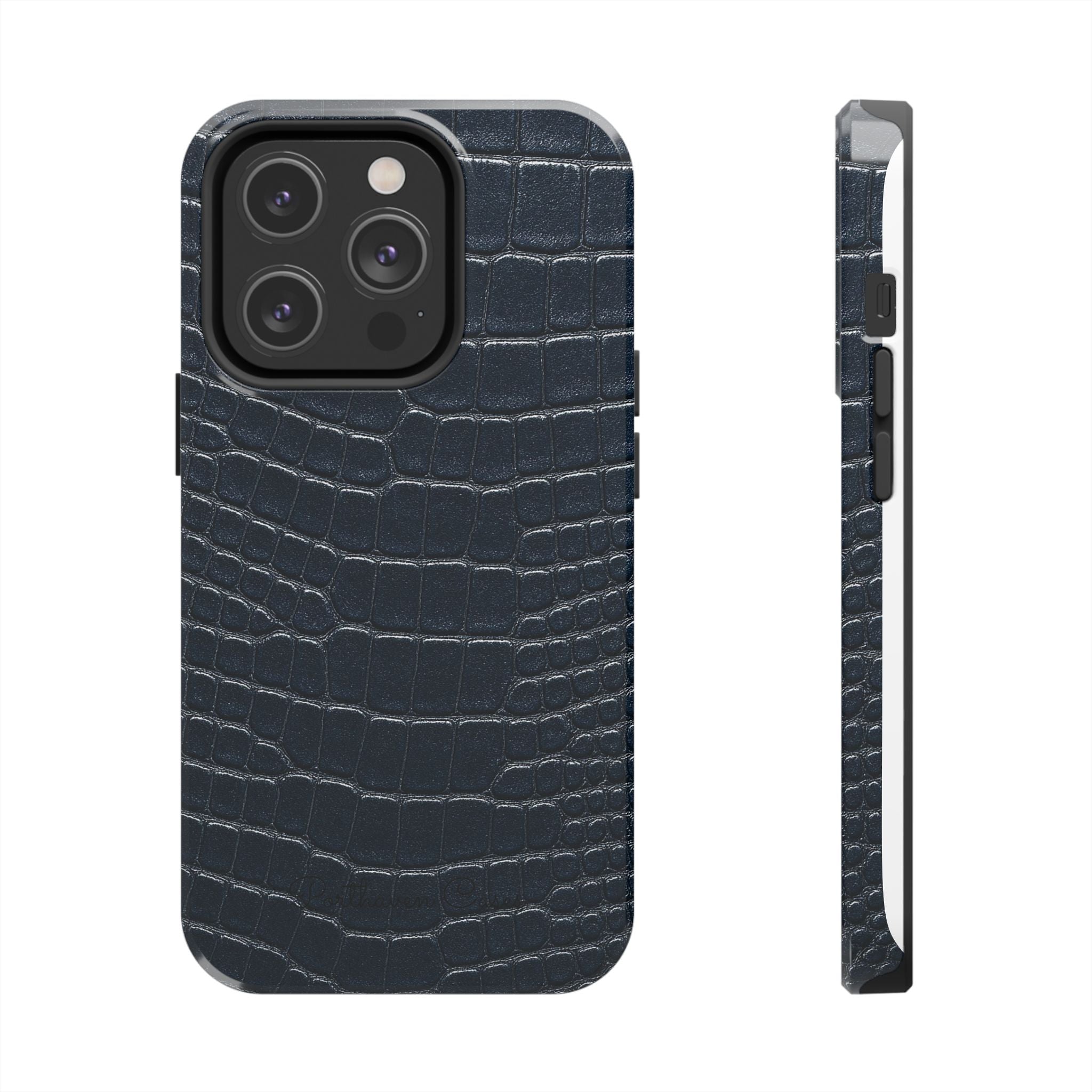Navy Crocodile Leather