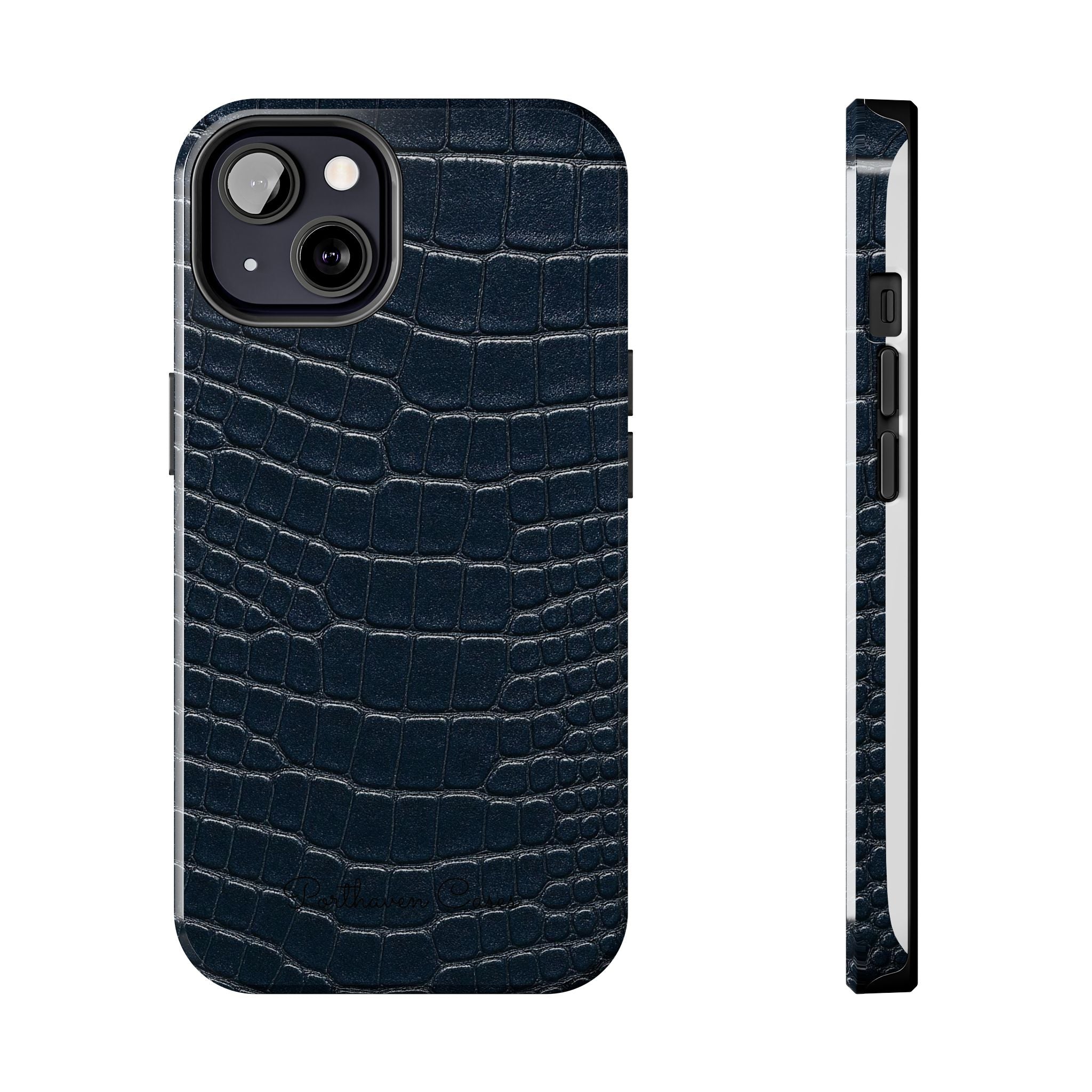 Navy Crocodile Leather