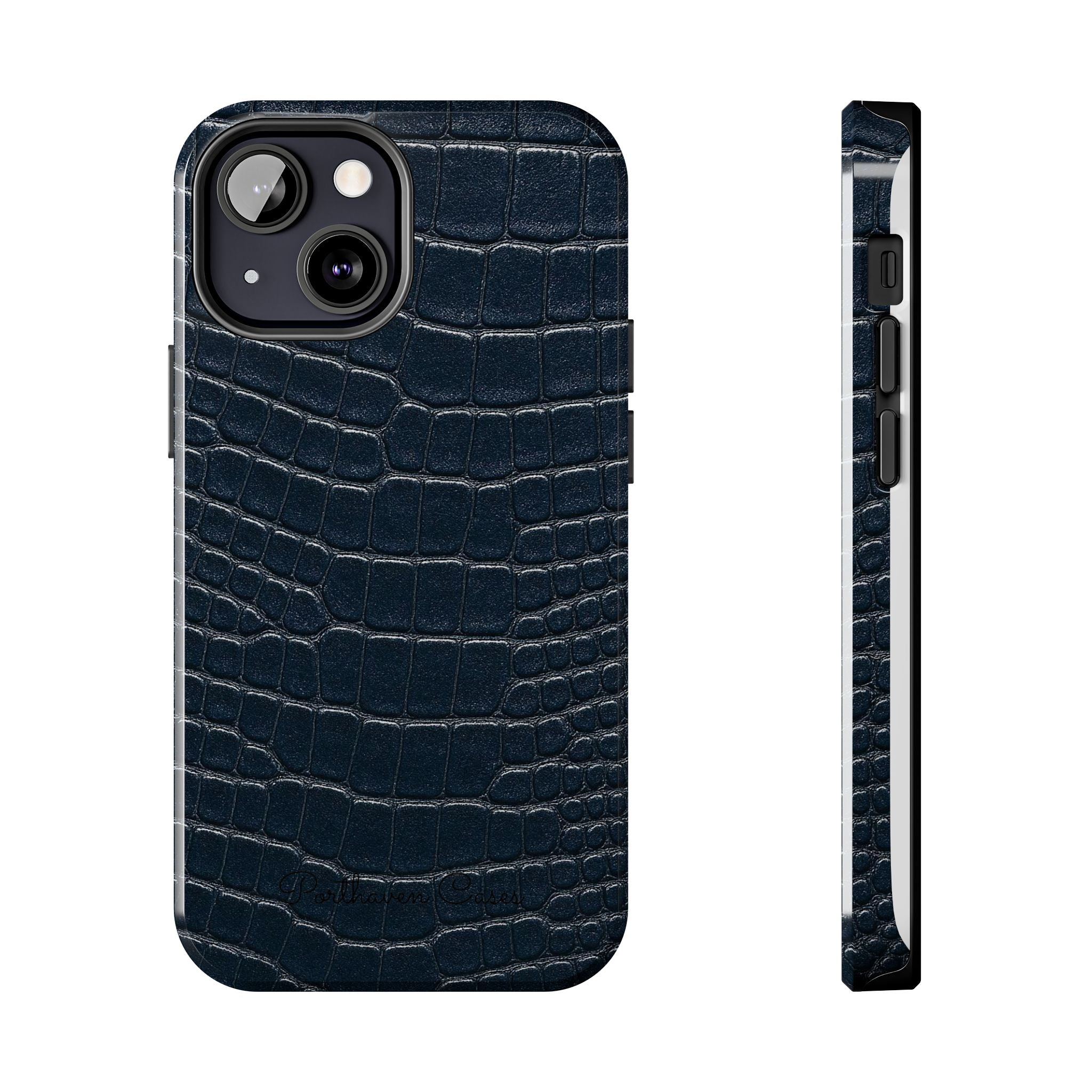 Navy Crocodile Leather