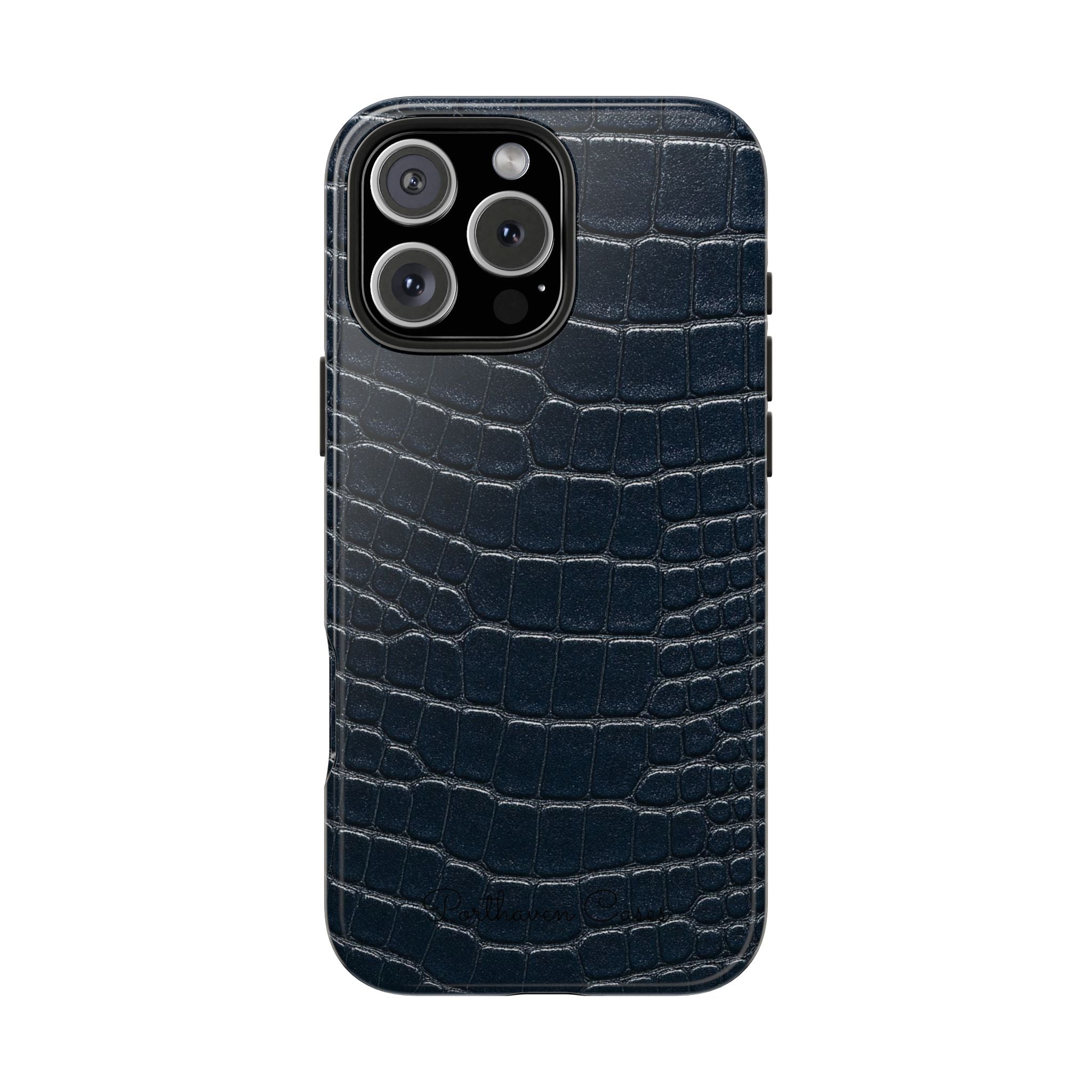 Navy Crocodile Leather