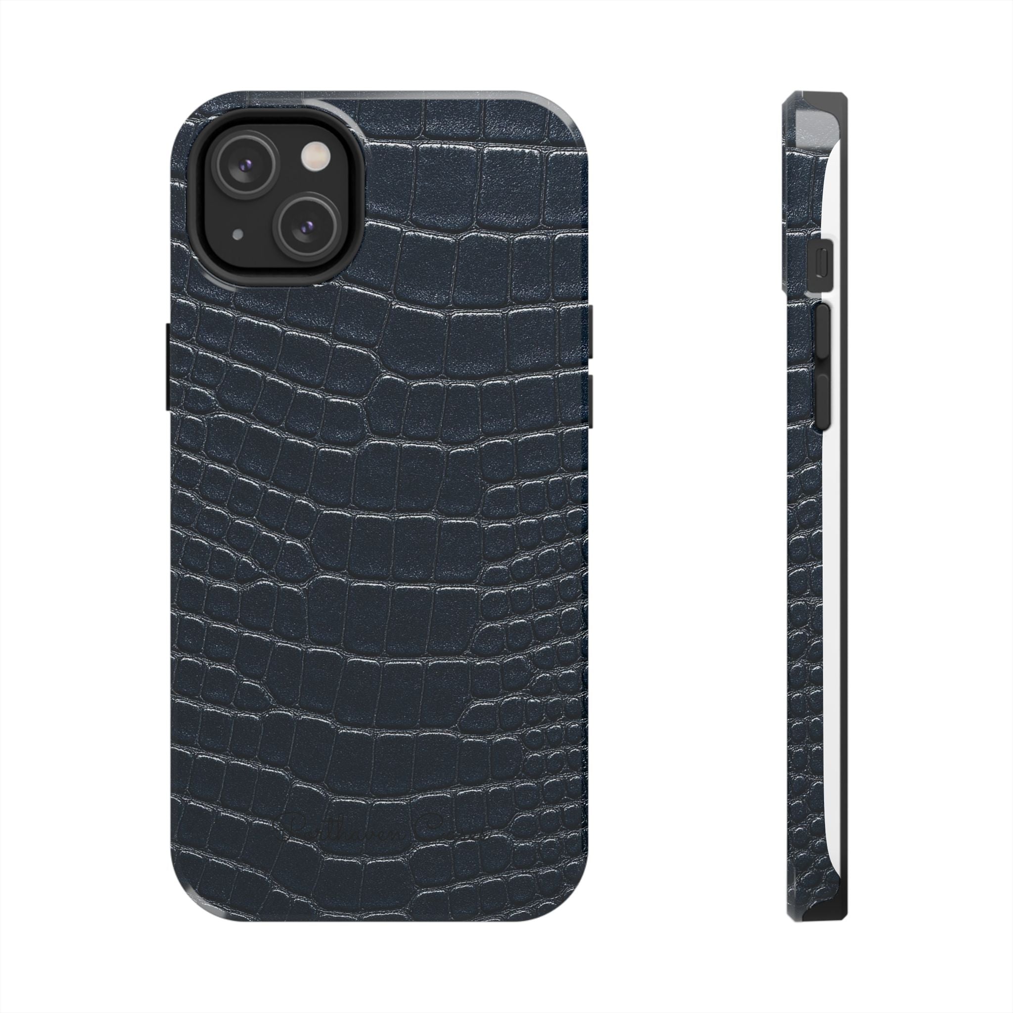Navy Crocodile Leather