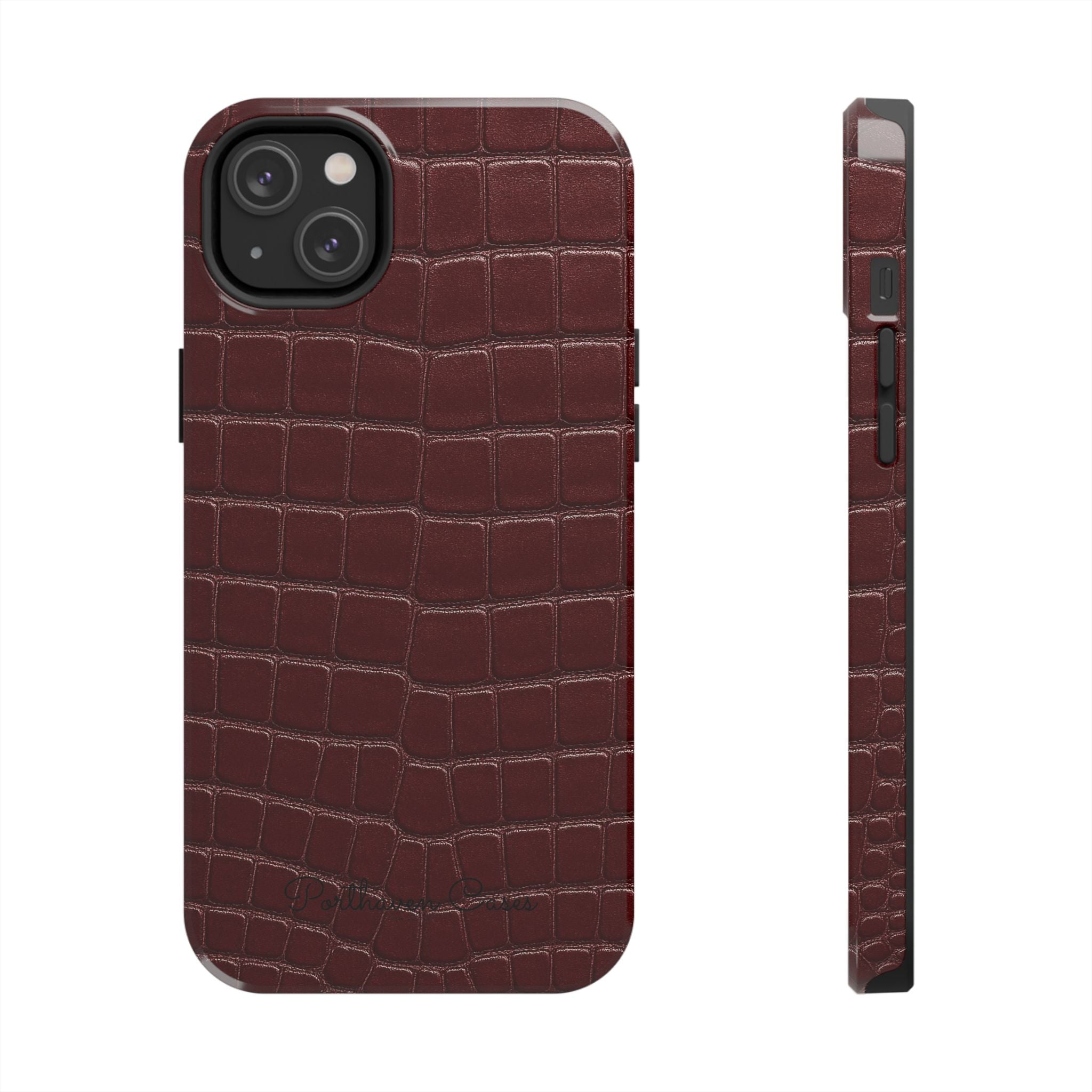 Burgundy Crocodile Leather
