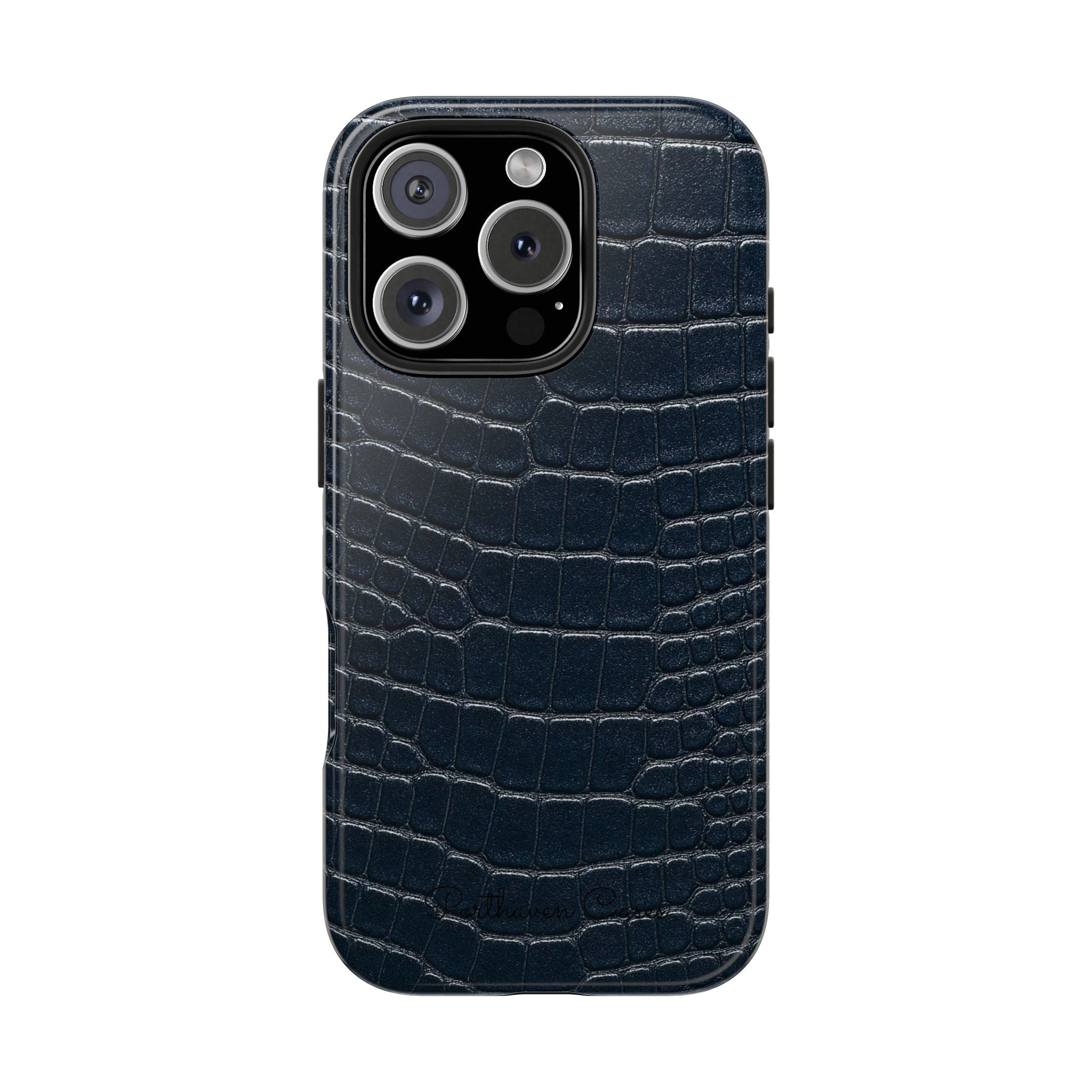 Navy Crocodile Leather