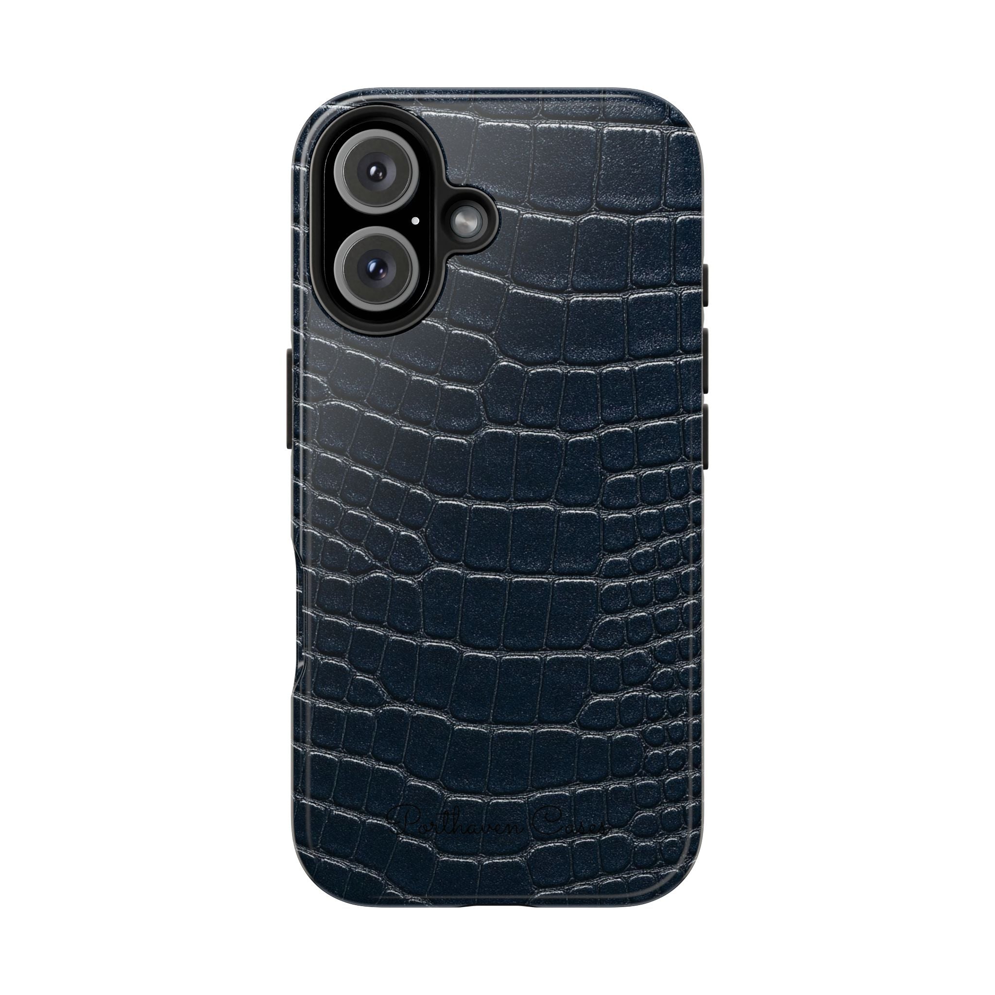 Navy Crocodile Leather