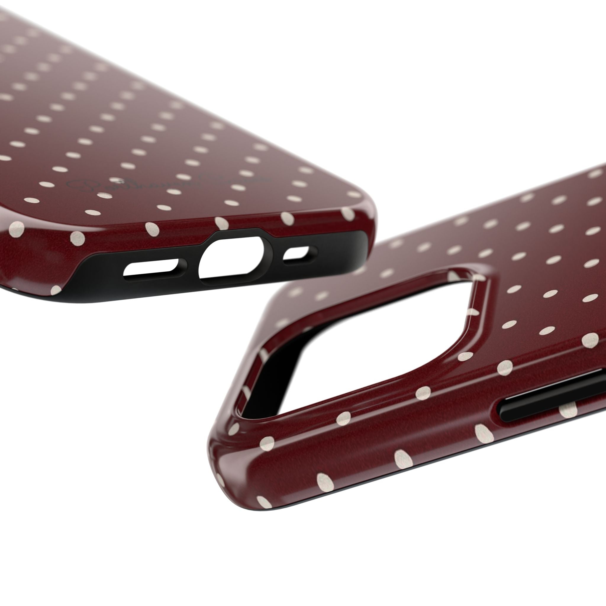 Burgundy Polka Dots