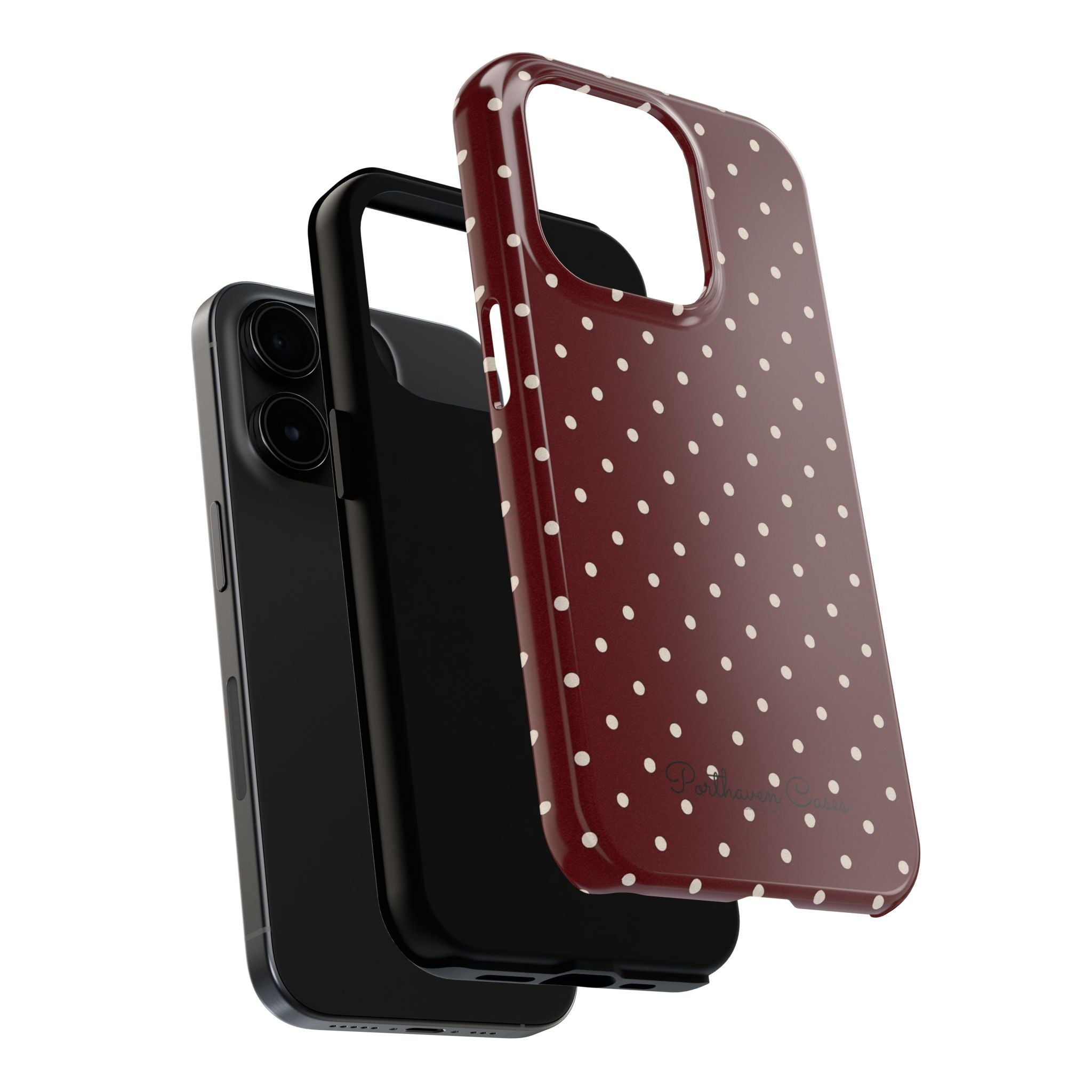 Burgundy Polka Dots