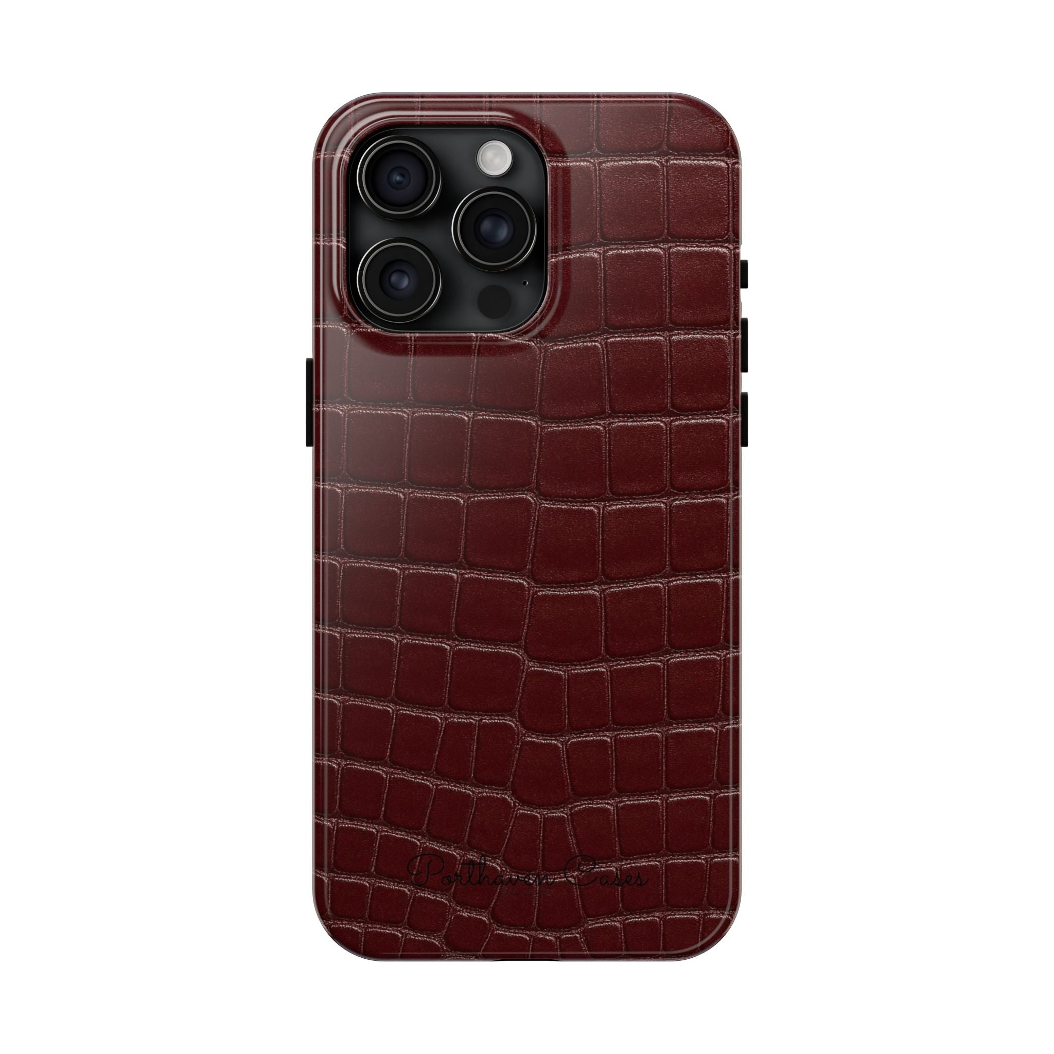 Burgundy Crocodile Leather