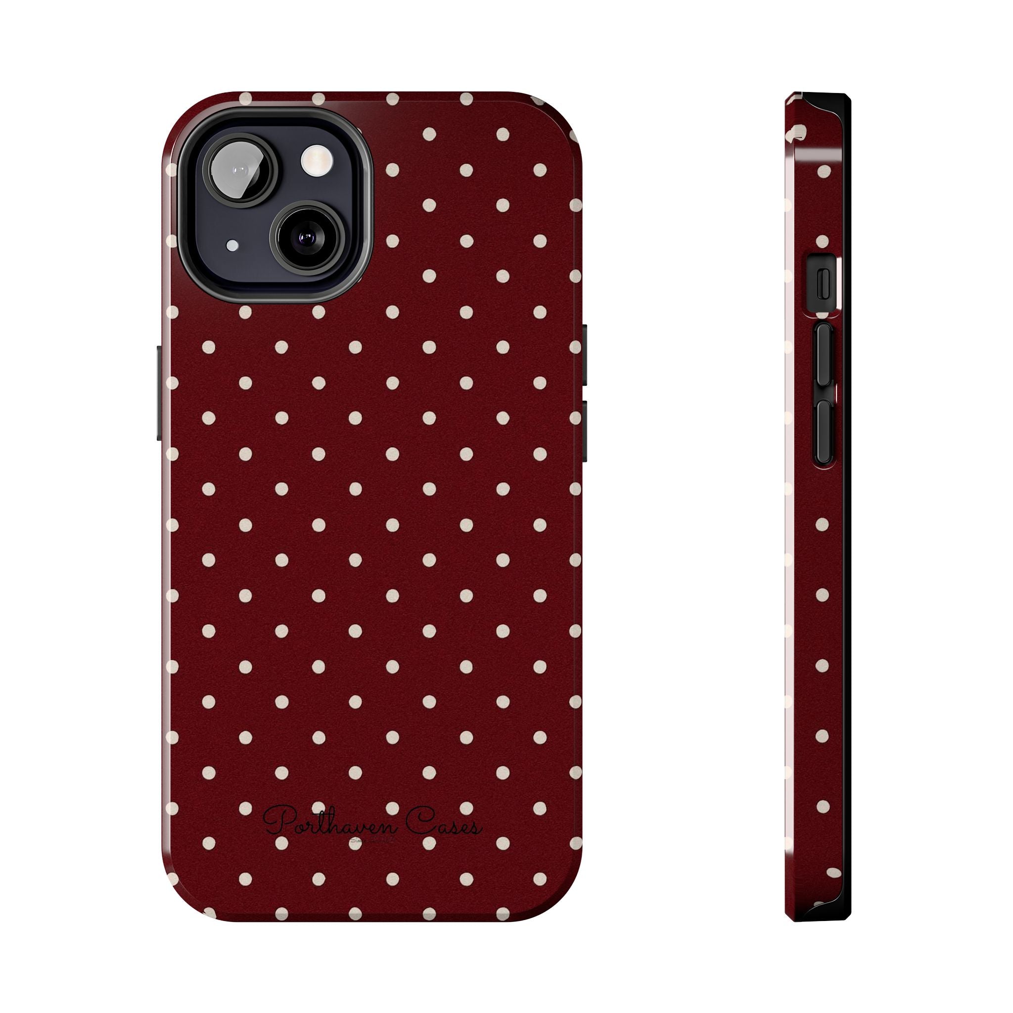 Burgundy Polka Dots