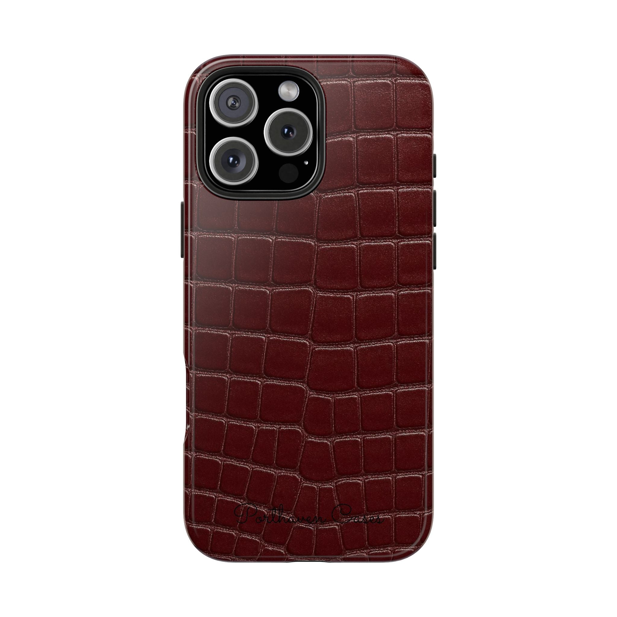 Burgundy Crocodile Leather