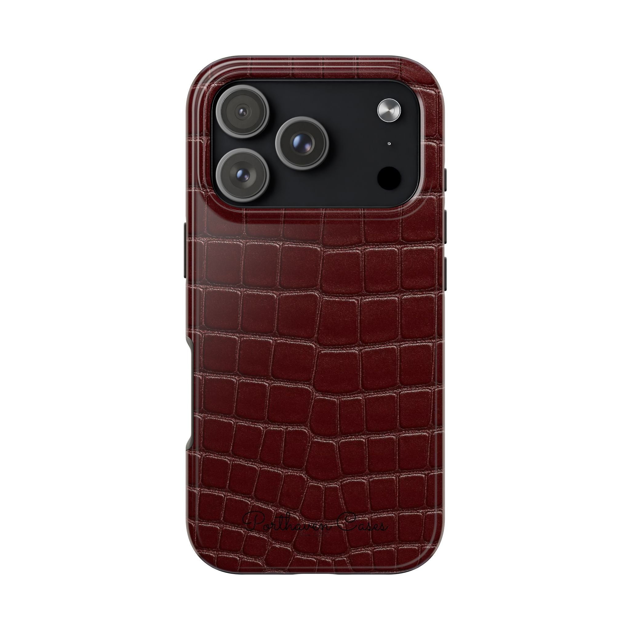 Burgundy Crocodile Leather
