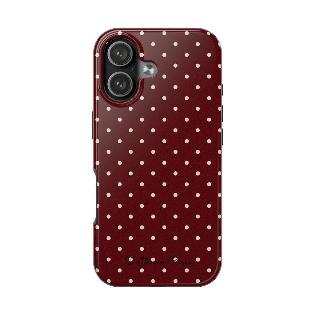 Burgundy Polka Dots