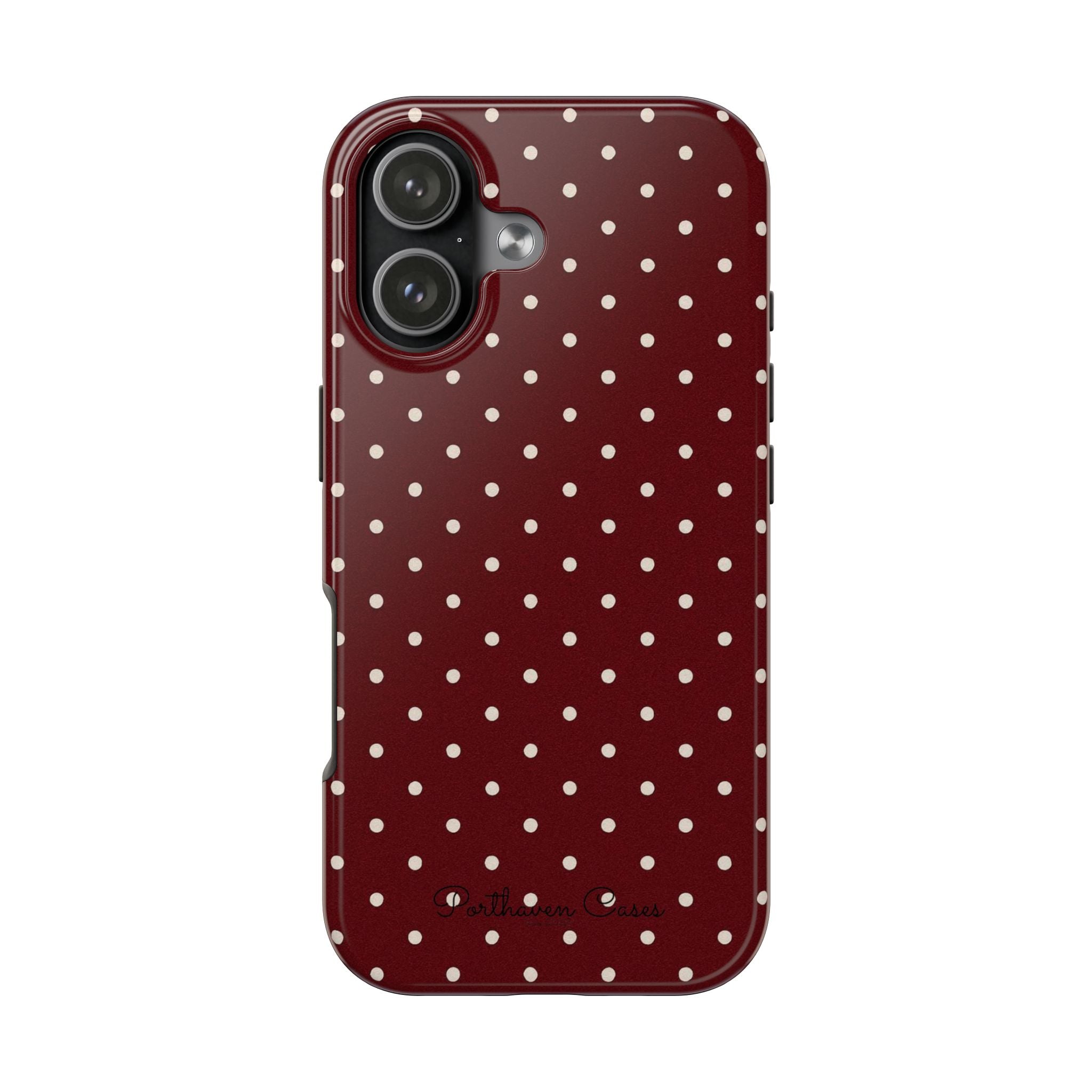 Burgundy Polka Dots