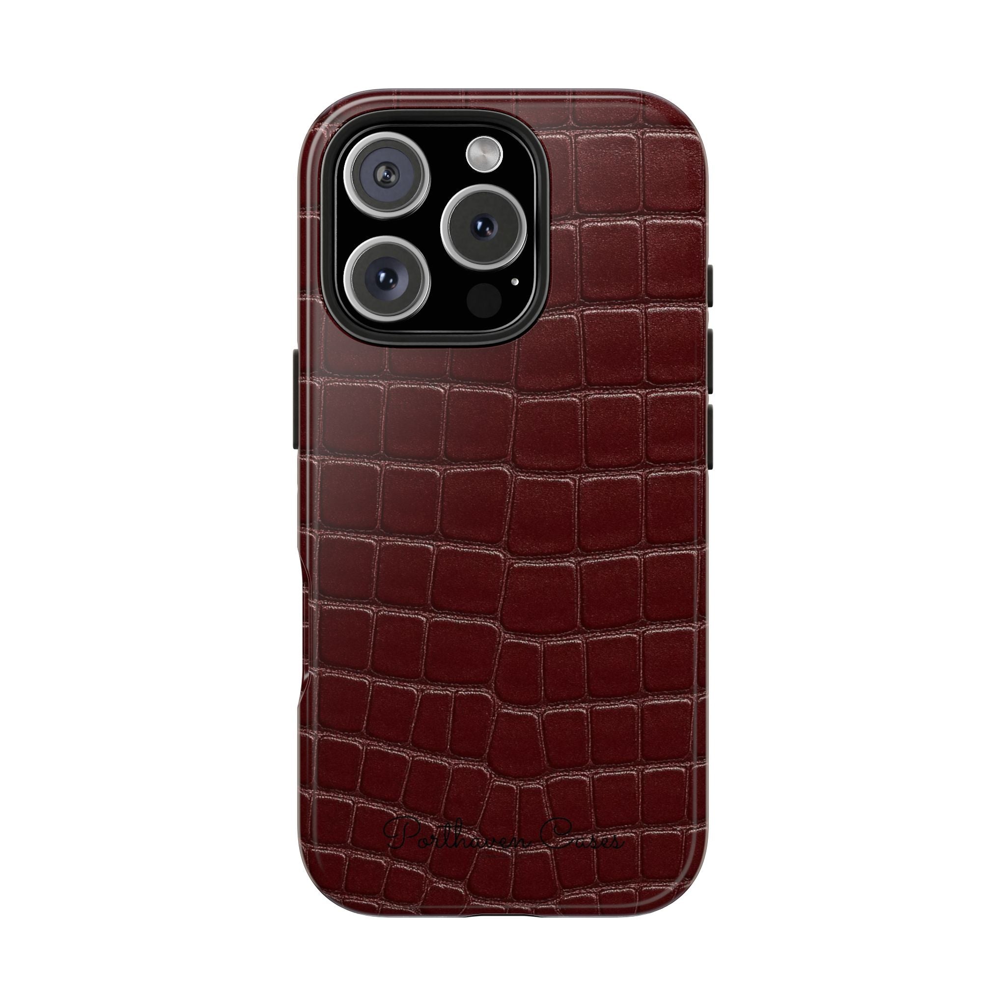 Burgundy Crocodile Leather