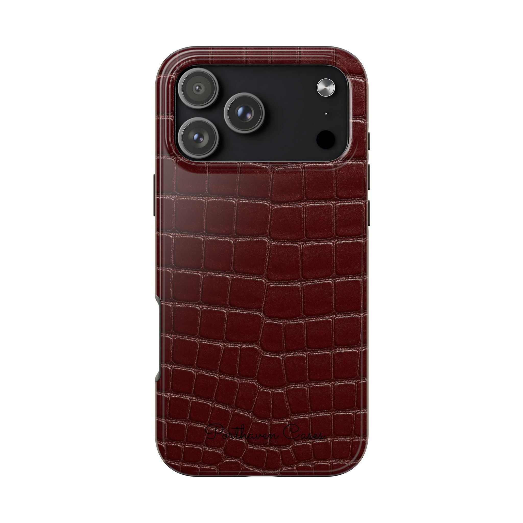 Burgundy Crocodile Leather