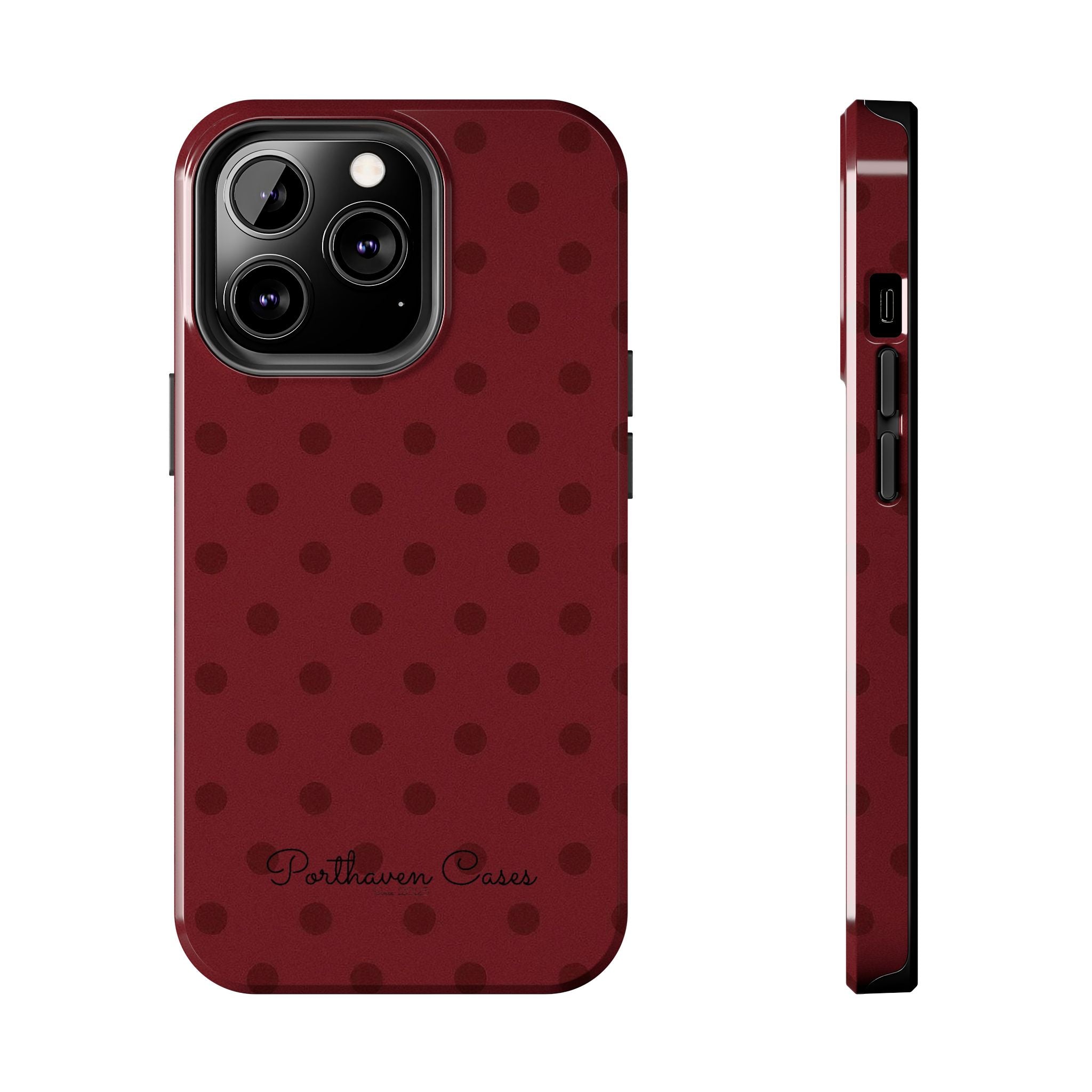 BURGUNDY POLKA DOTS