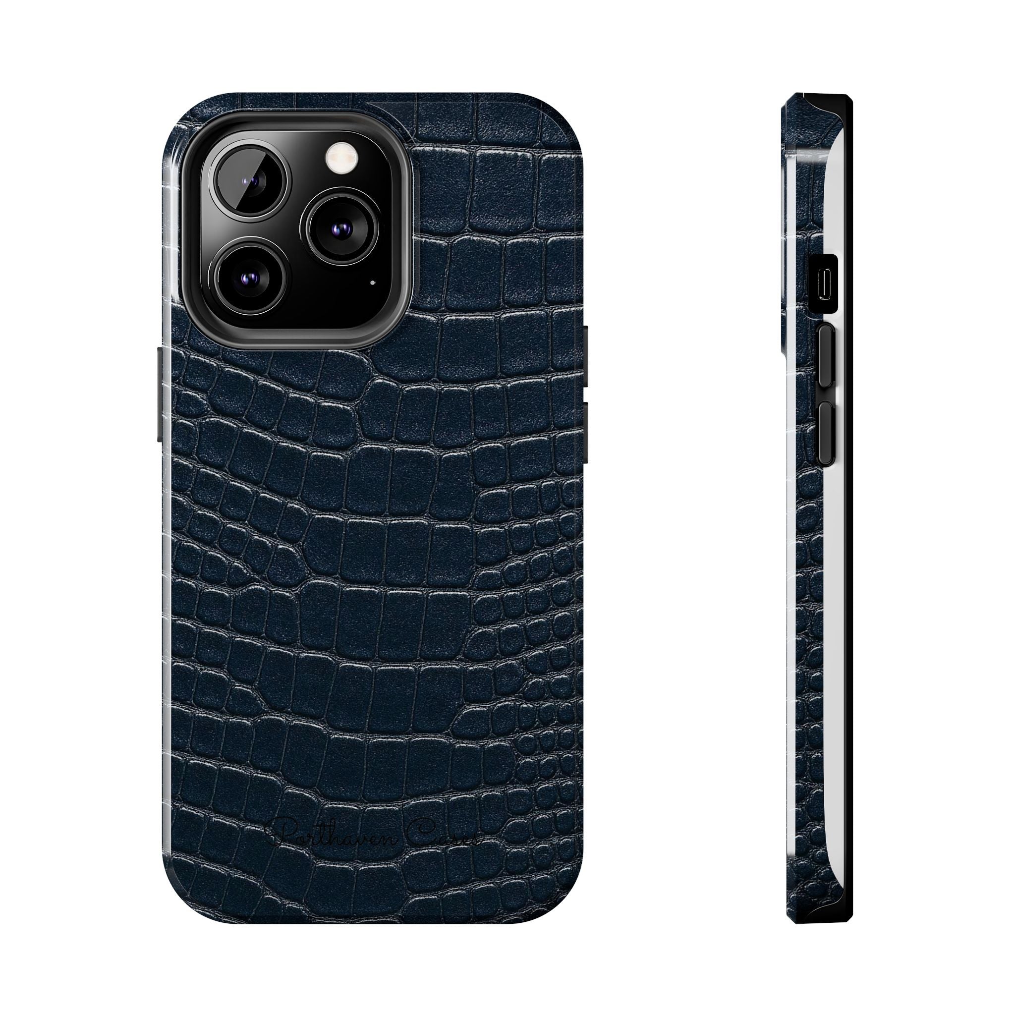 Navy Crocodile Leather