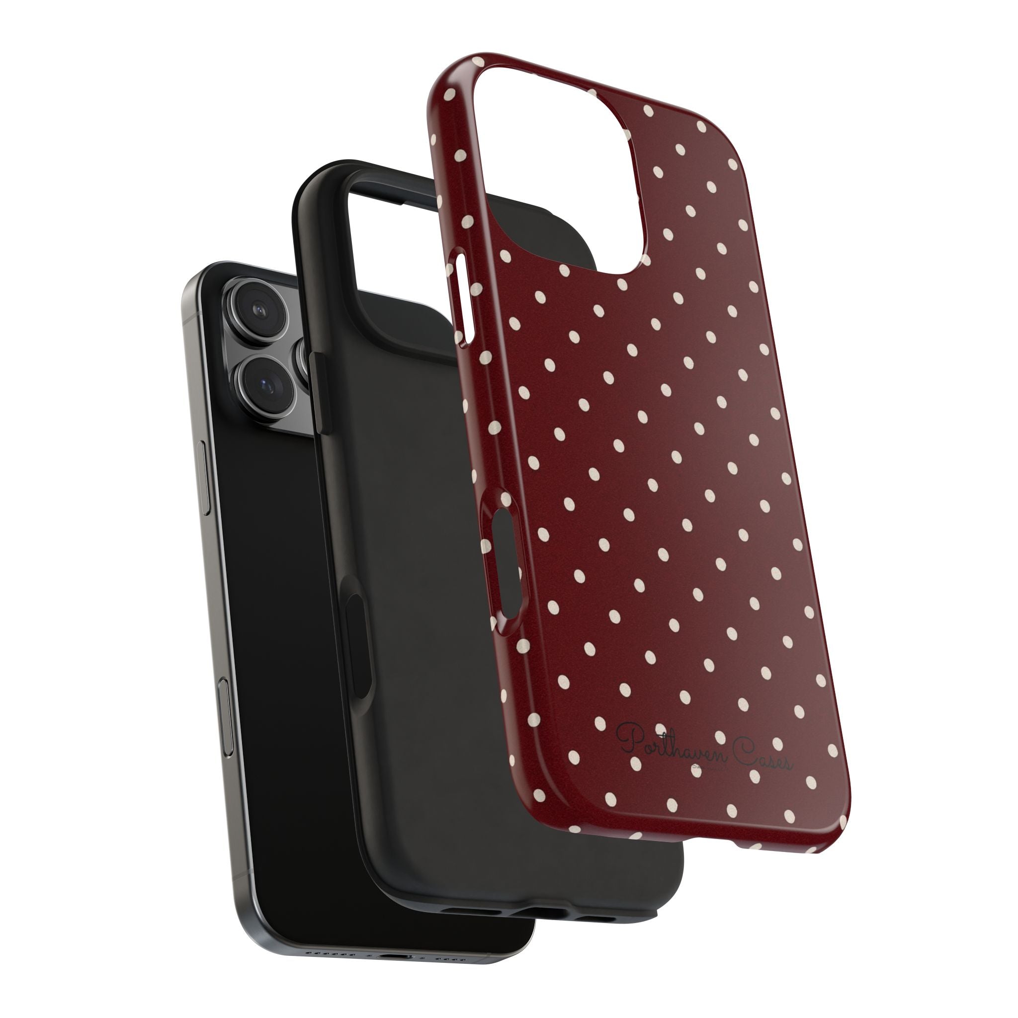Burgundy Polka Dots