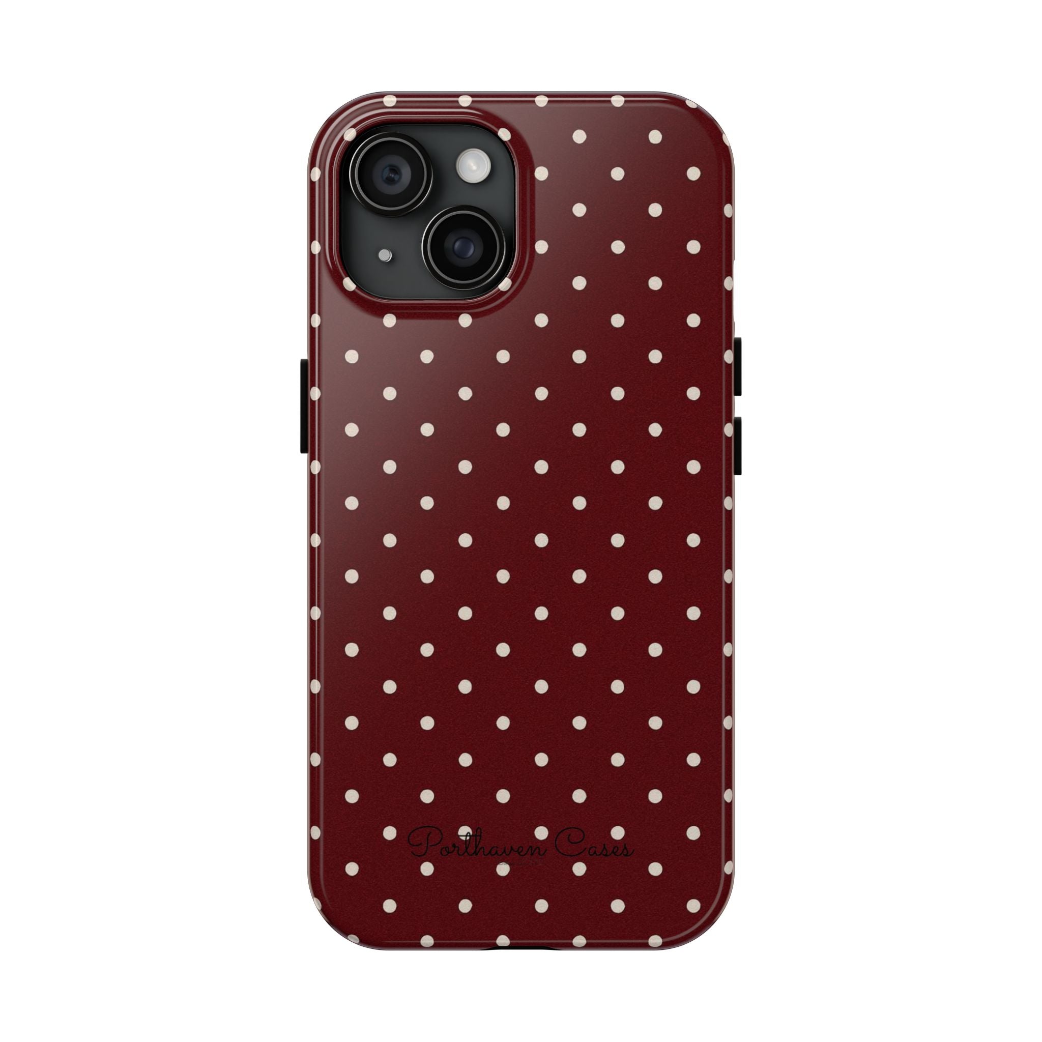 Burgundy Polka Dots