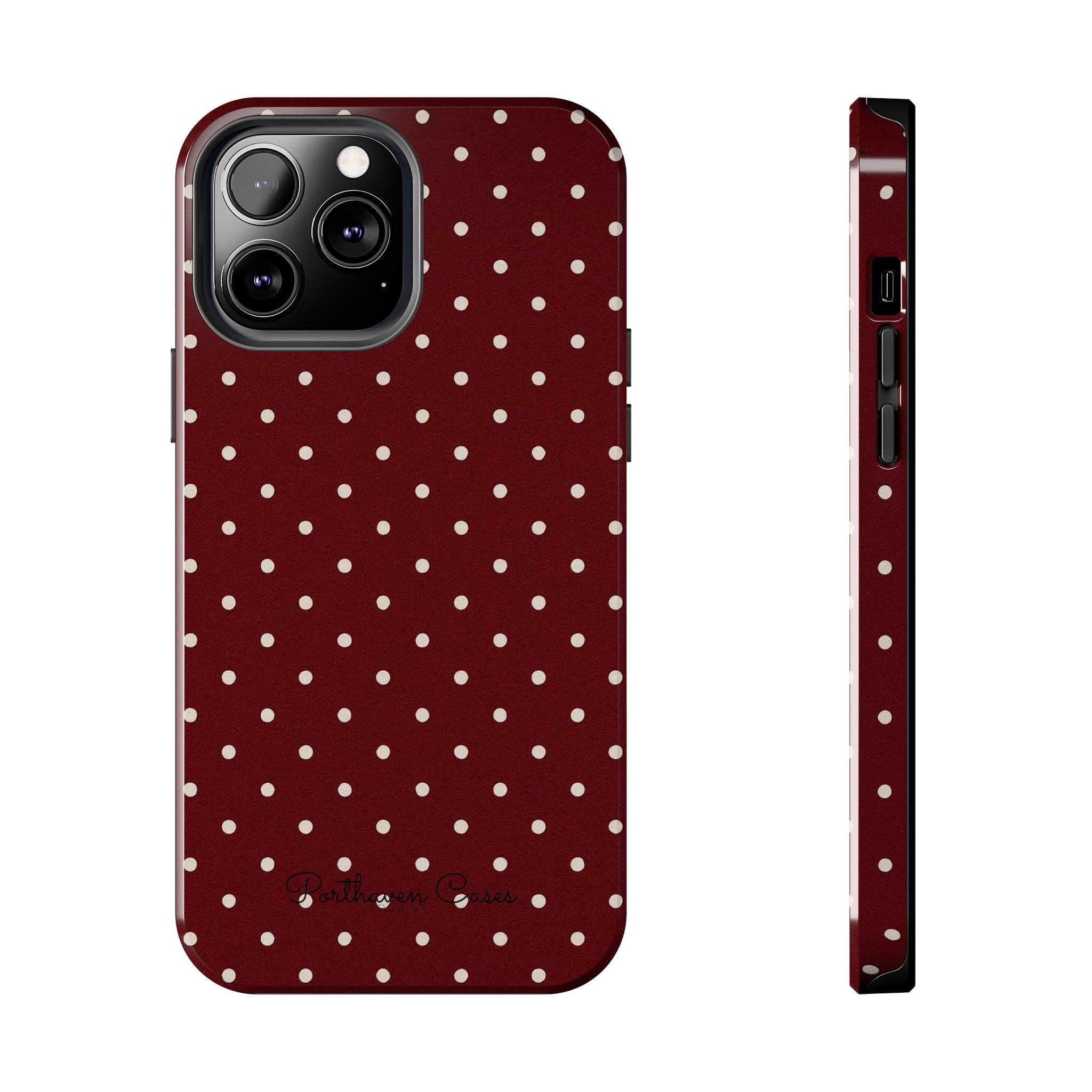 Burgundy Polka Dots